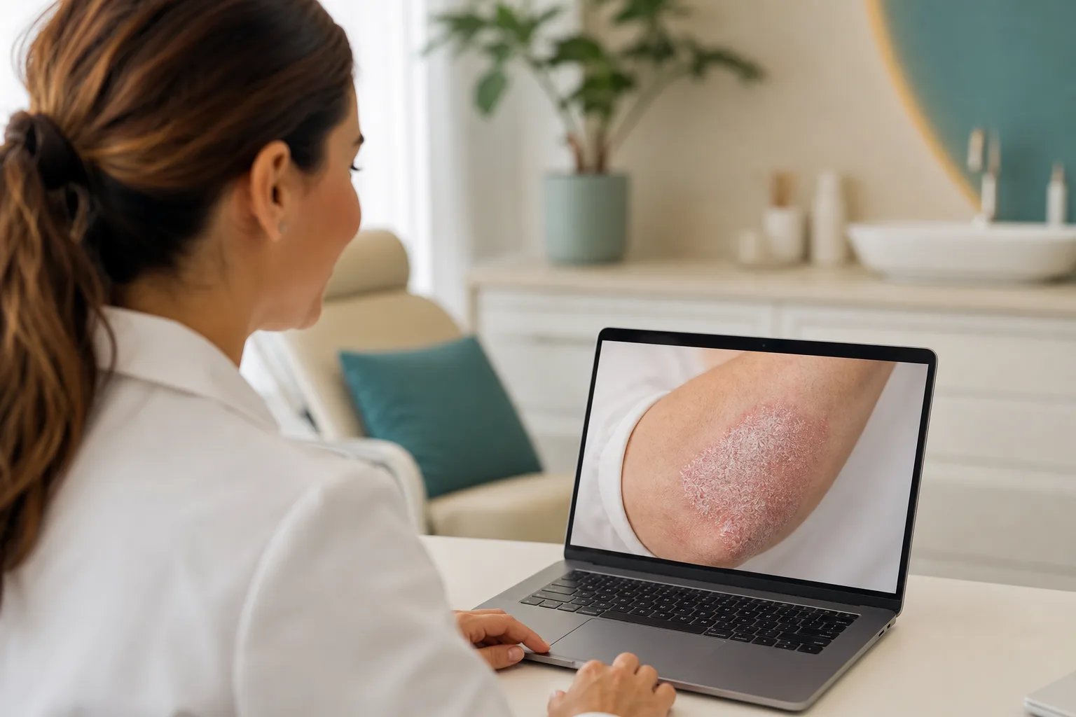 Dermatologas nuotoliniu būdu vertina psoriazės atvejį